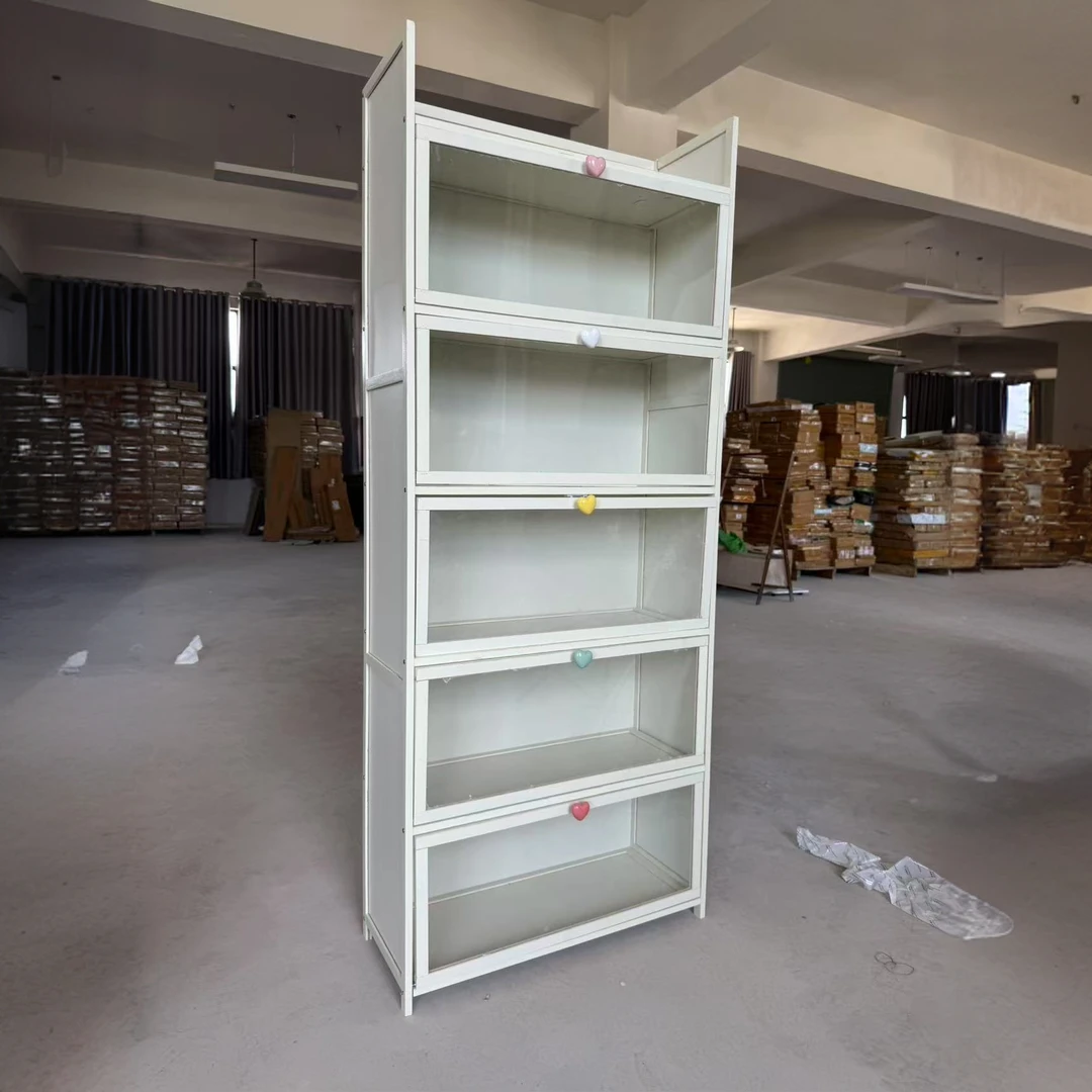 书架落地置物架一体靠墙客厅多层储物柜子收纳展示柜防尘实用书柜