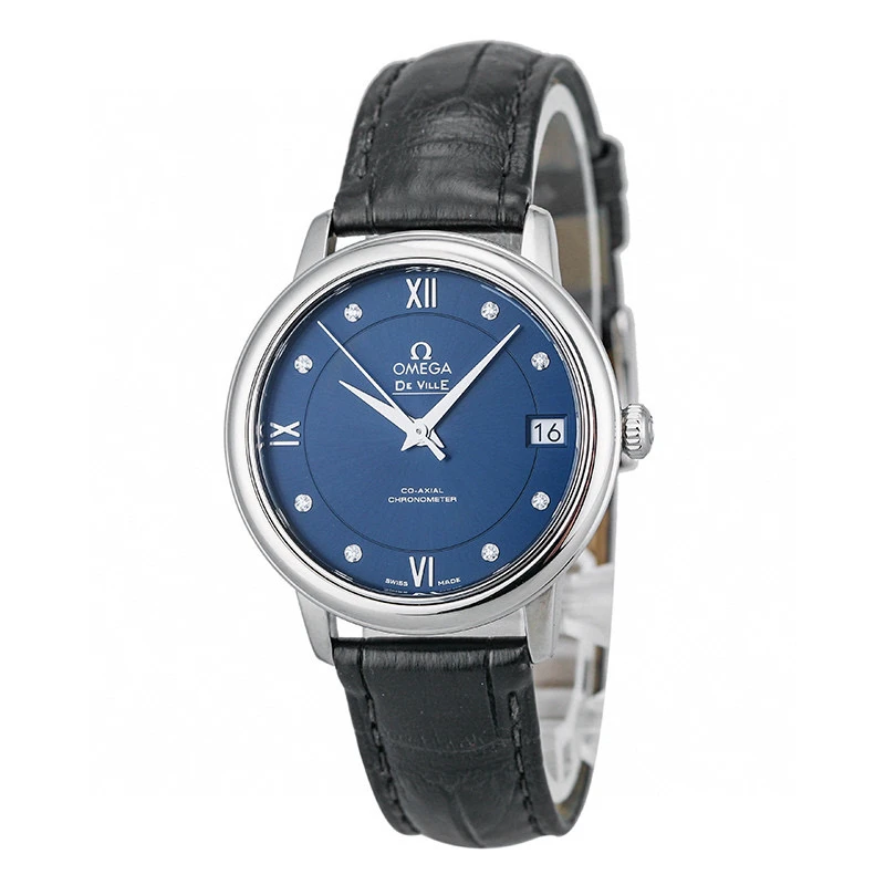 99新 Omega/欧米茄 麦麦女表 蝶飞钻刻蓝盘33mm