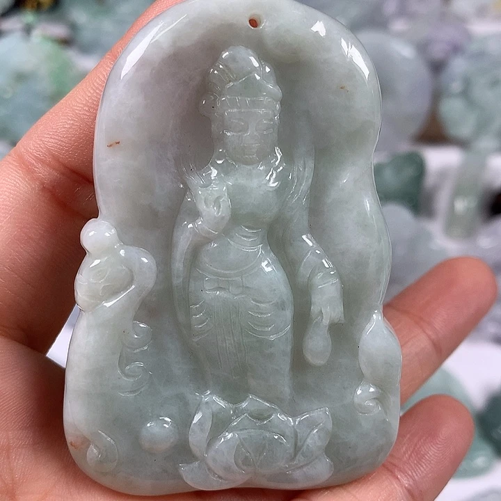颈饰未镶嵌翡翠观音福利洒黄翡福利