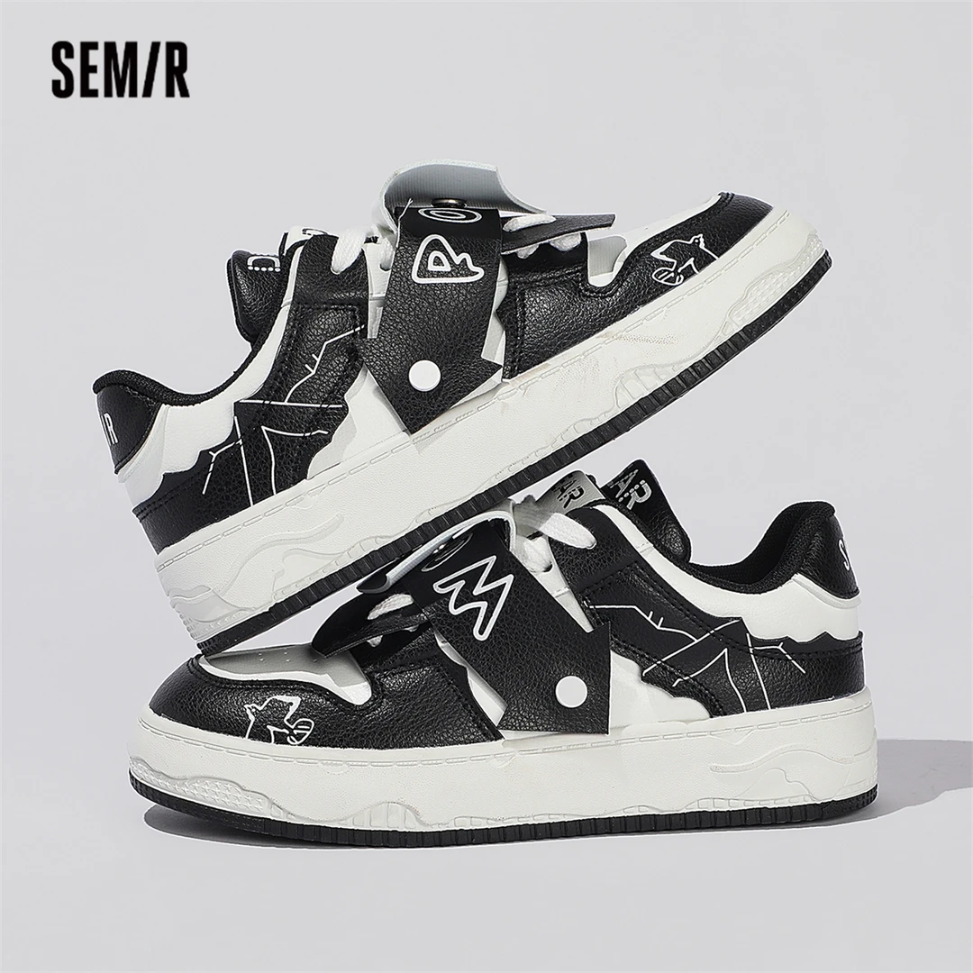 3019 Semir春秋厚底新款板鞋百搭休闲女鞋面包鞋多巴胺国潮单鞋