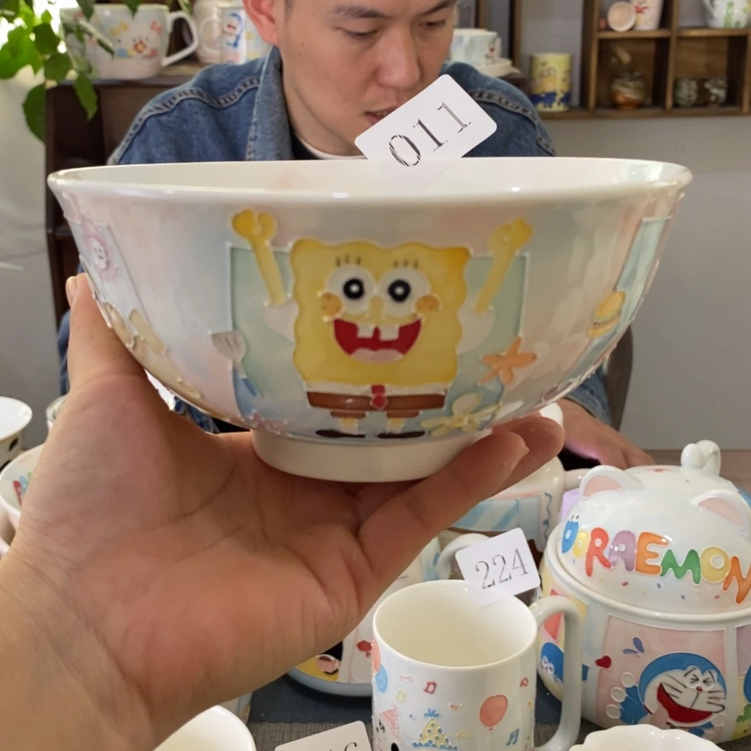 瓷片景德镇釉下彩手绘