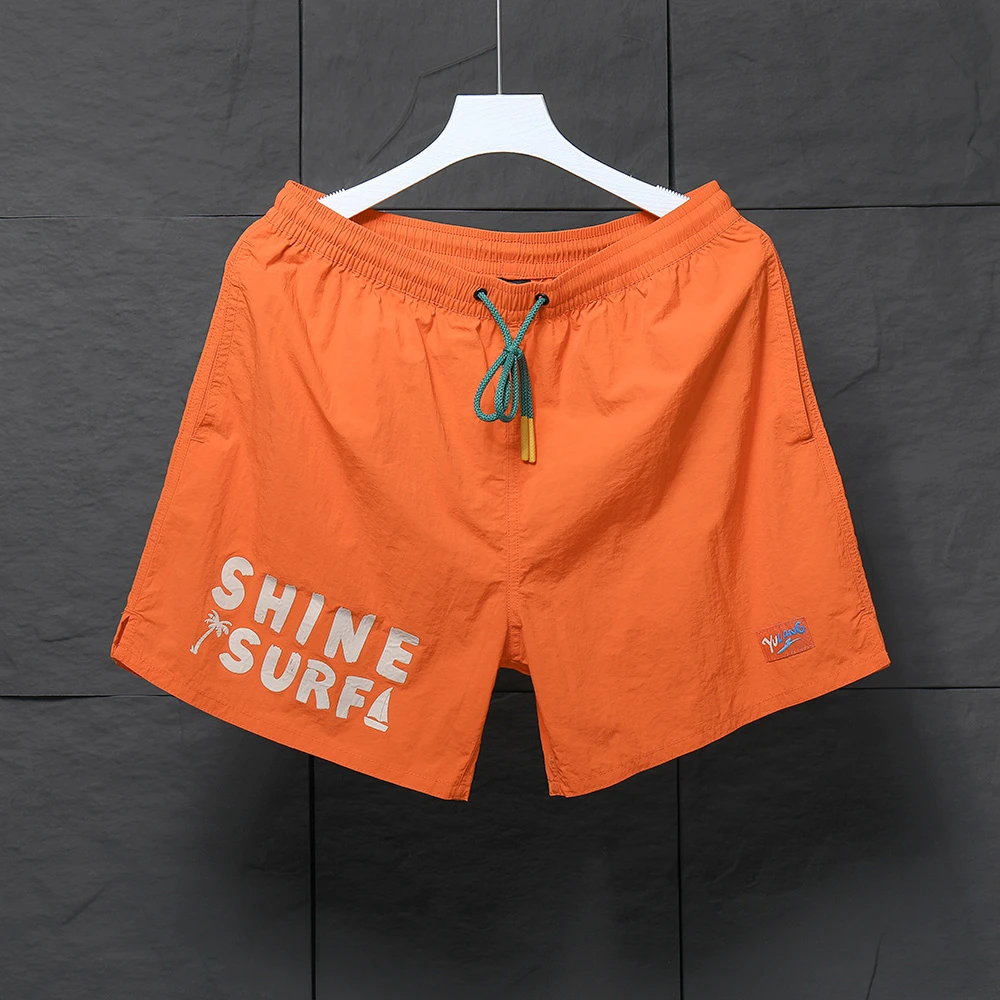 夏季男士沙滩裤可下水冲浪速干短裤时尚休闲四分裤健身跑步运动裤