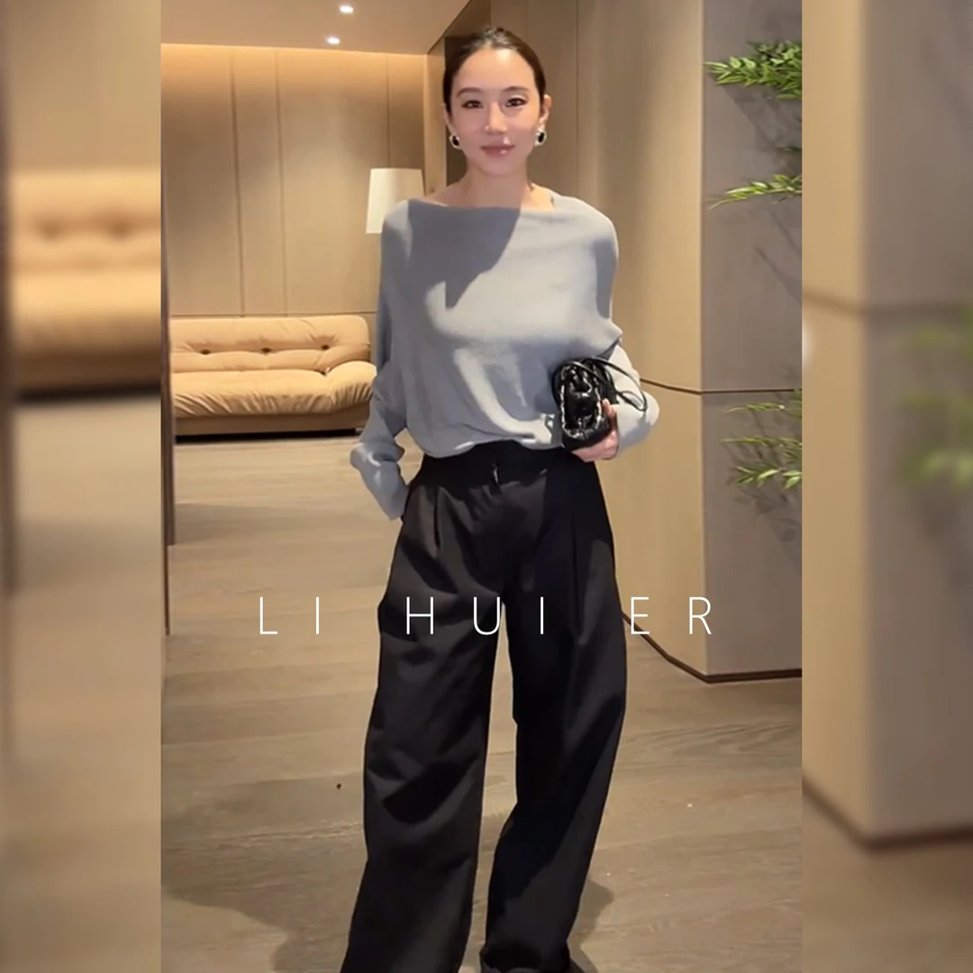 Li Hui Er【月揽星舟】2025潮流感时尚潮流感慵懒极简上衣AY024