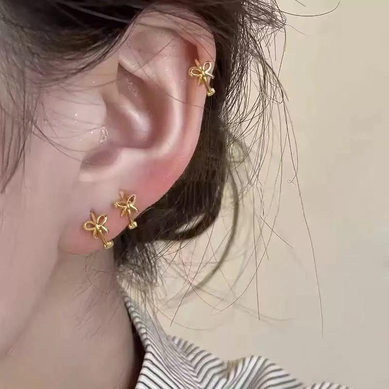 铜合金耳饰 053【公主殿下】睡觉不用摘蝴蝶结耳扣小巧精致耳环耳饰