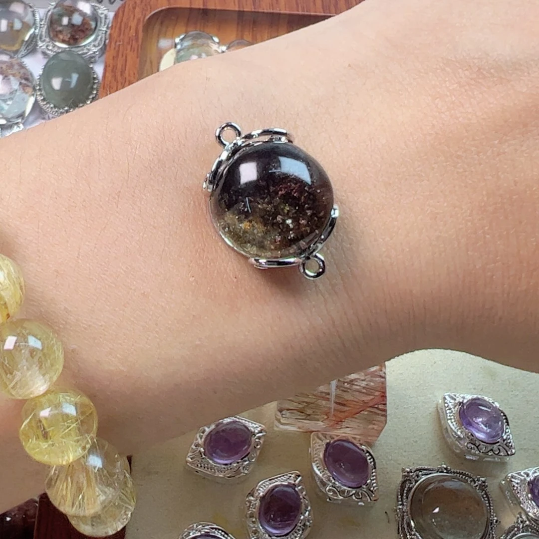 水晶手链银S925镶嵌幽灵