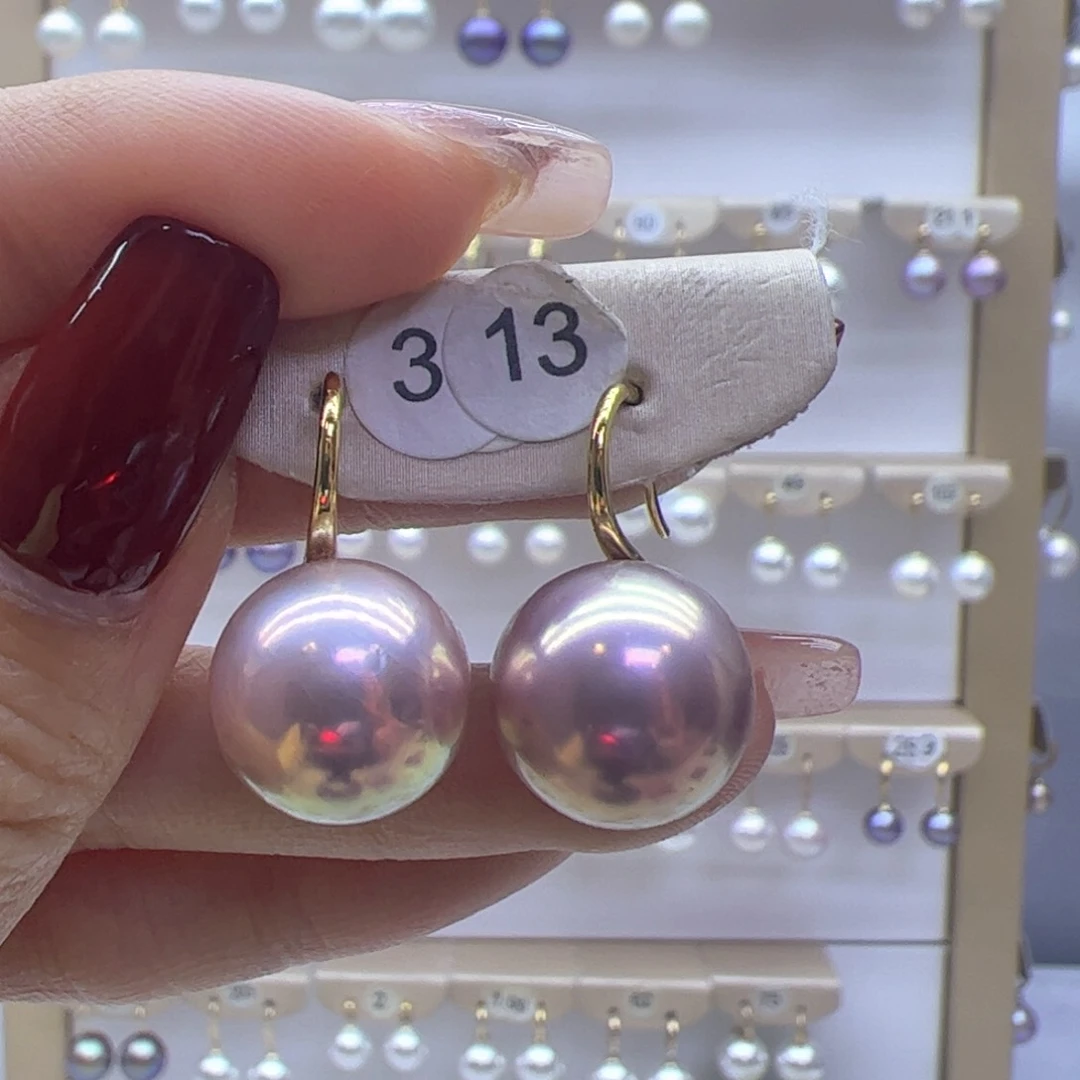 淡水珍珠耳饰18K金镶嵌