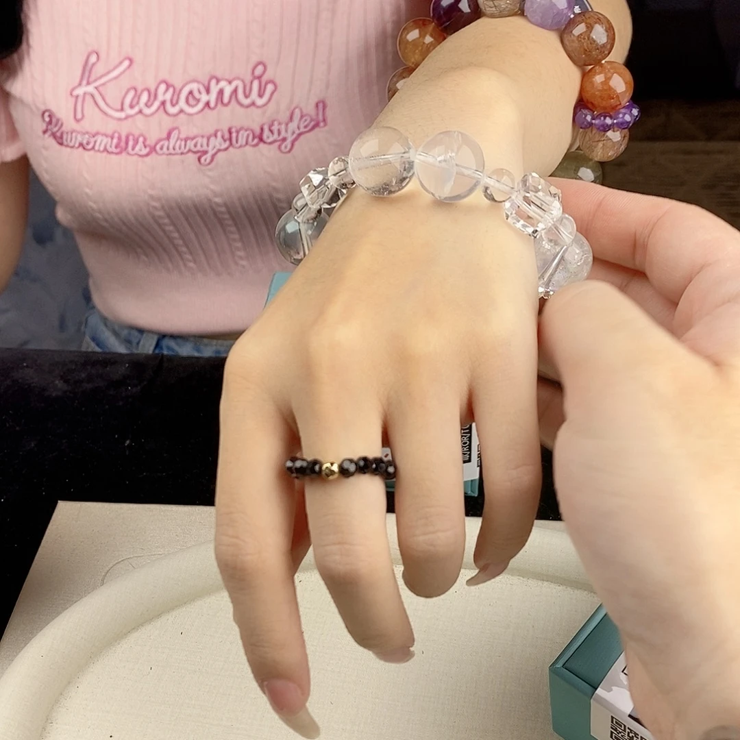 银S925镀金镶嵌手链水晶