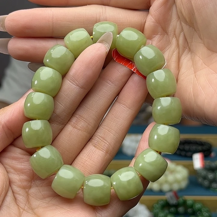 手链未镶嵌和田玉纯天然新疆若羌青黄口卡14