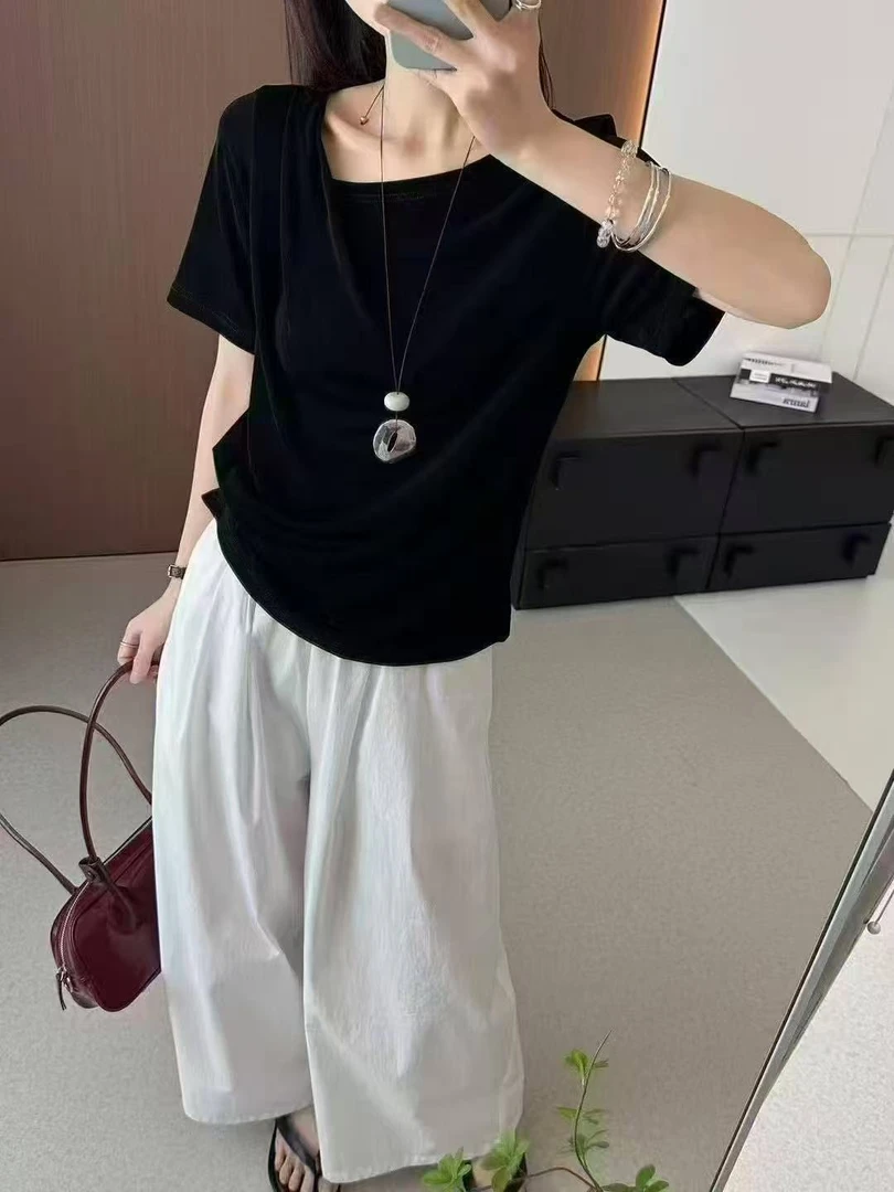 倩倩家简约醋酸T恤