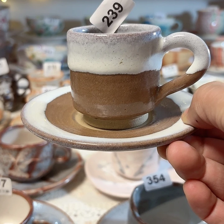 瓷片此秋咖啡杯和紫秋含韵