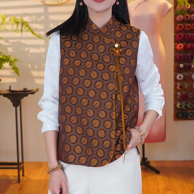 《云裳》古衿-香云纱气质老钱风马甲