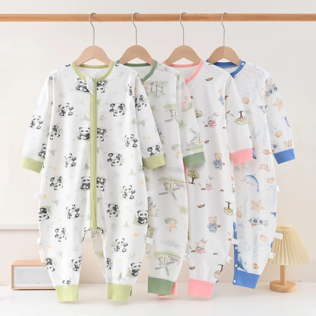 (无骨工艺)儿童分腿睡袋四季款单层双层分腿睡袋连体睡衣防踢被