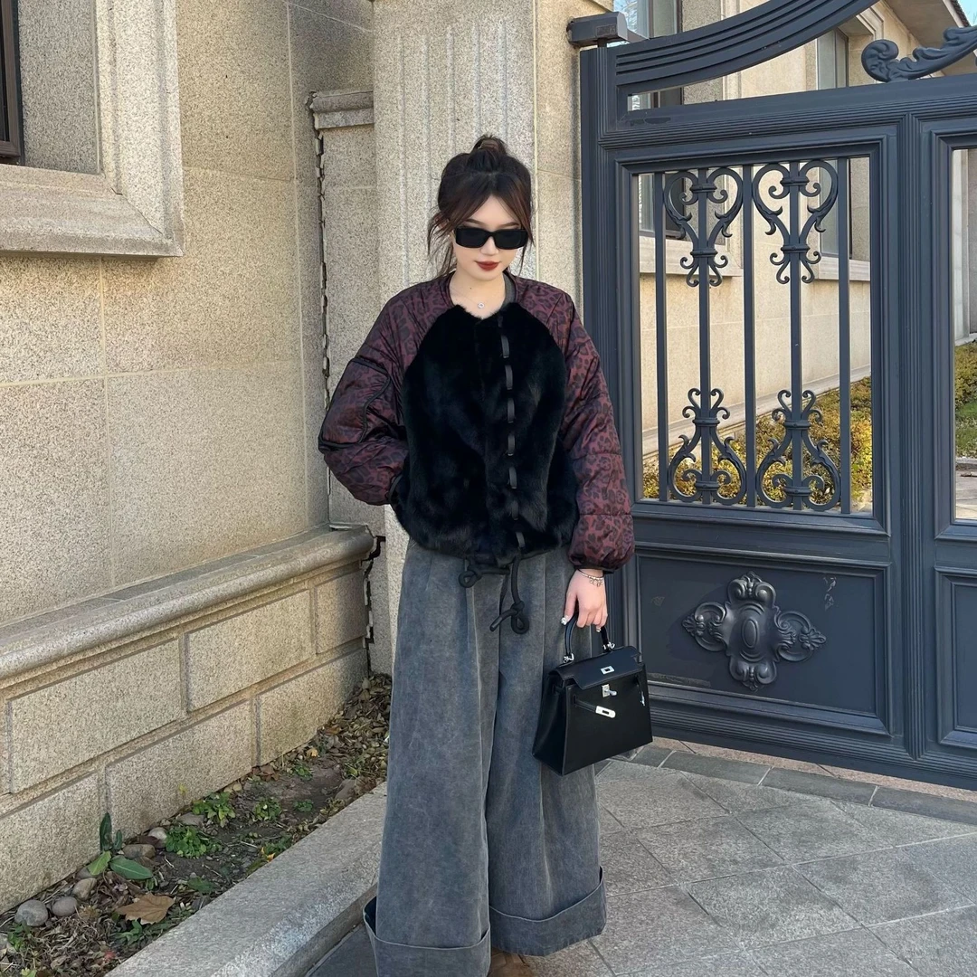 【CC 83933-CE】 2025新款时尚百搭鹅绒配水貂皮草外套