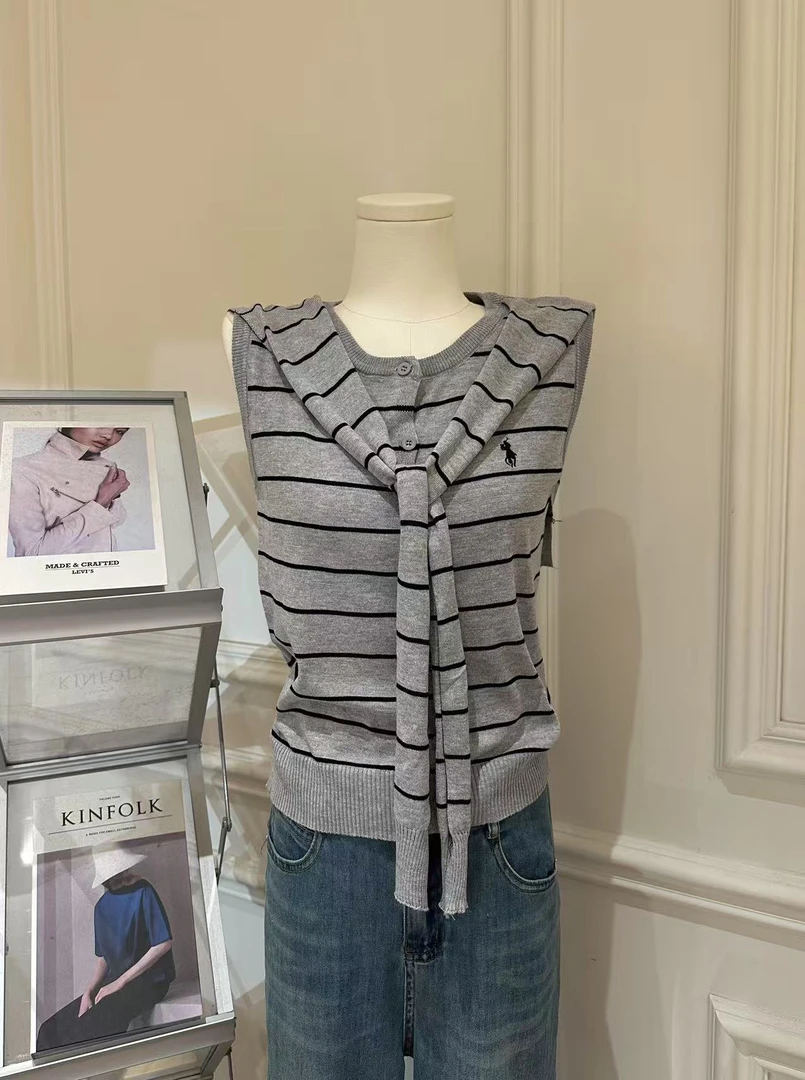 【北海道来信】夏季韩系刺绣假两件披肩设计感休闲百搭无袖上衣x