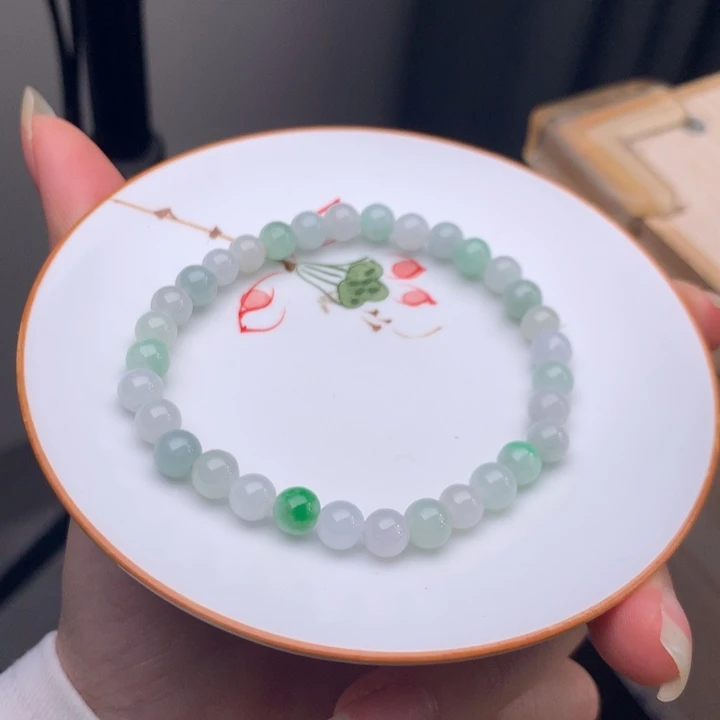 翡翠未镶嵌手链翡翠y801 卡6