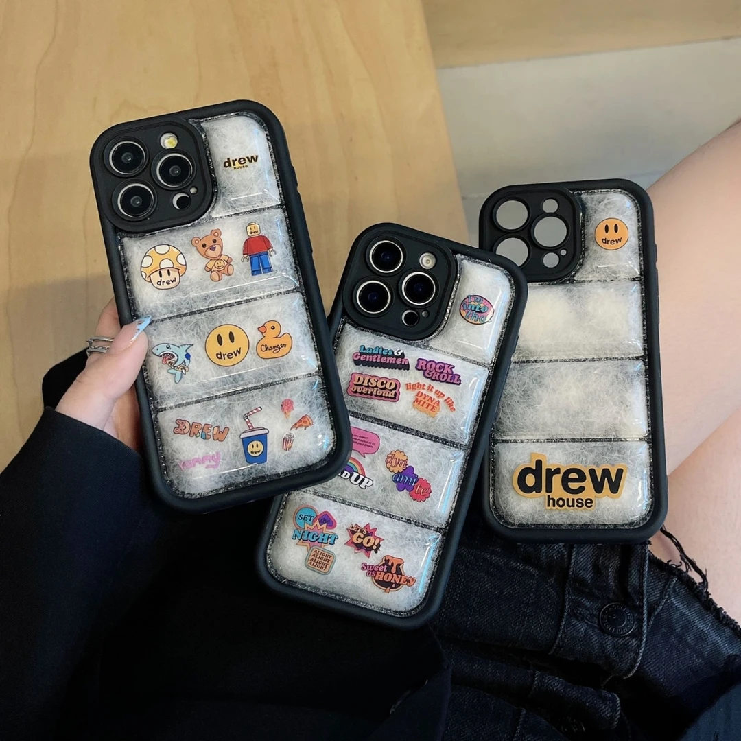 真空羽绒服适用苹果16Promax个性卡通笑脸创意iPhone15Pro手机壳