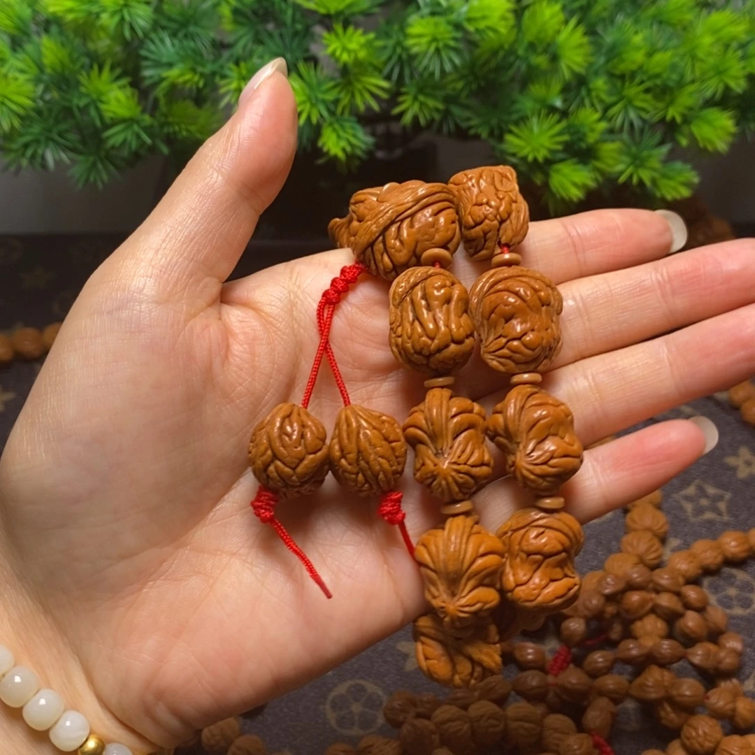 清***渡桃核手串秦岭桃核
