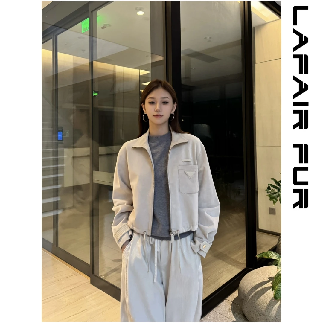 拉法菲尔秋冬混种反绒羊皮短款百搭外套1590