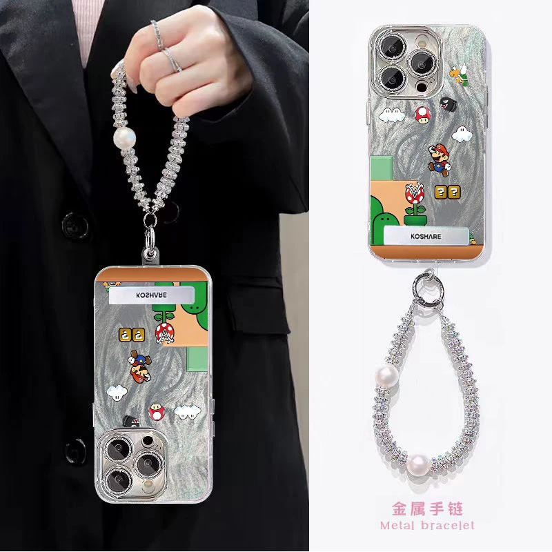 跳跃马里奥适用苹果16promax手机壳精孔vivo/oppo羽纱小米15p华为