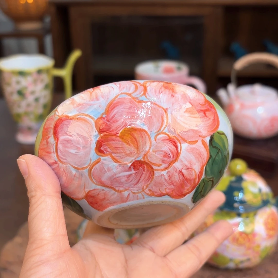 景德镇手绘高温釉下彩陶瓷茶具