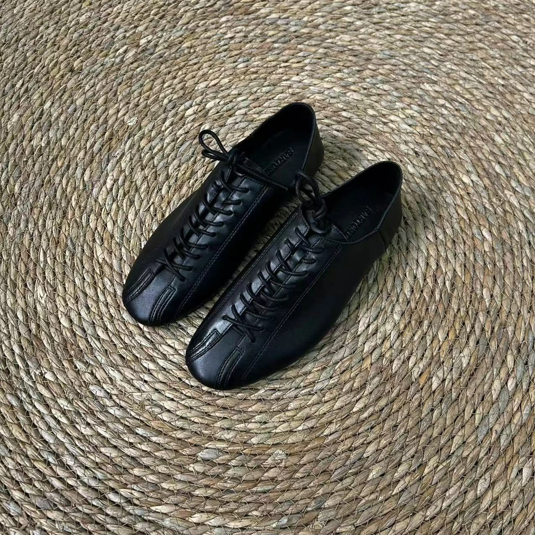 DA极简风羊皮小单鞋