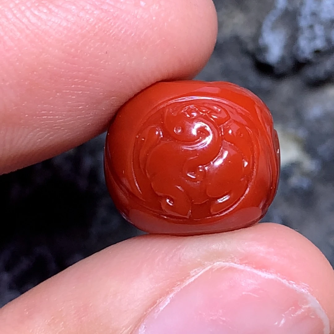 南红玛瑙未镶嵌锦红满色肉老型12×10.6