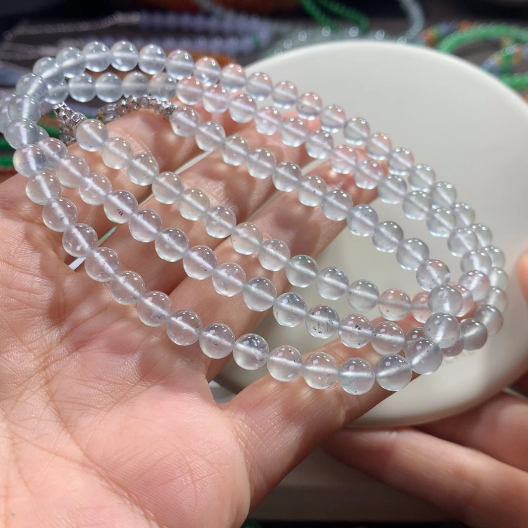 翡翠未镶嵌手链玻璃白钢飘乌鸡花卡6