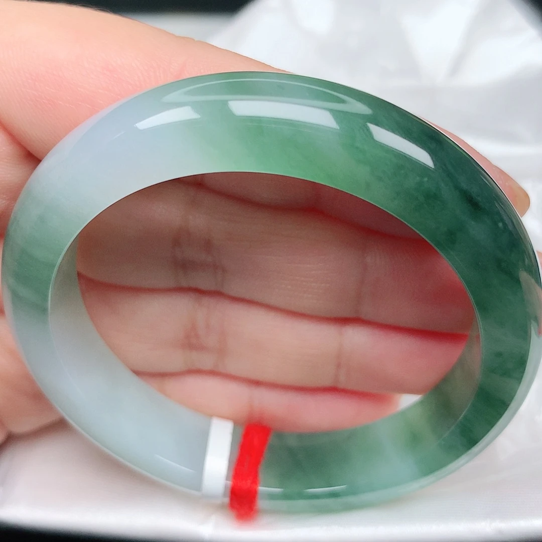未镶嵌手镯翡翠24冰胶绿光森林