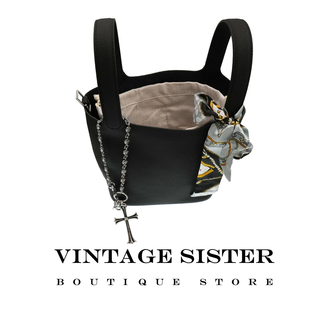 9041【VTGSIS 推荐】黑色水桶包手提包女士潮流小众