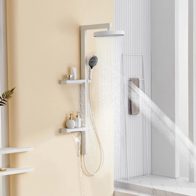 JIOWLE数显智能调节花洒大置物台增压多功能花洒淋浴套装喷头花洒