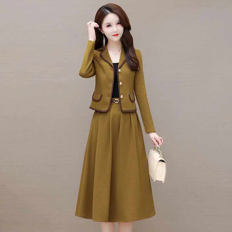 2025春季新款女装洋气妈妈装修身气质遮肚显瘦打底两件套半身裙