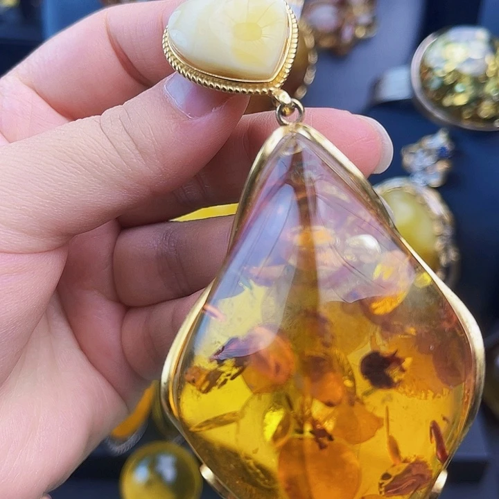 琥珀银S925镶嵌裸石