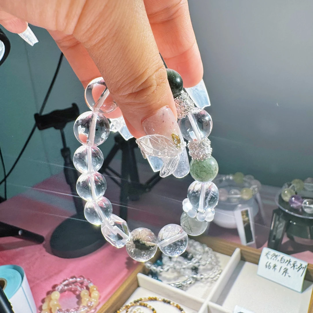 【倾心一刻】天然绿发晶+双A白水 拍2单