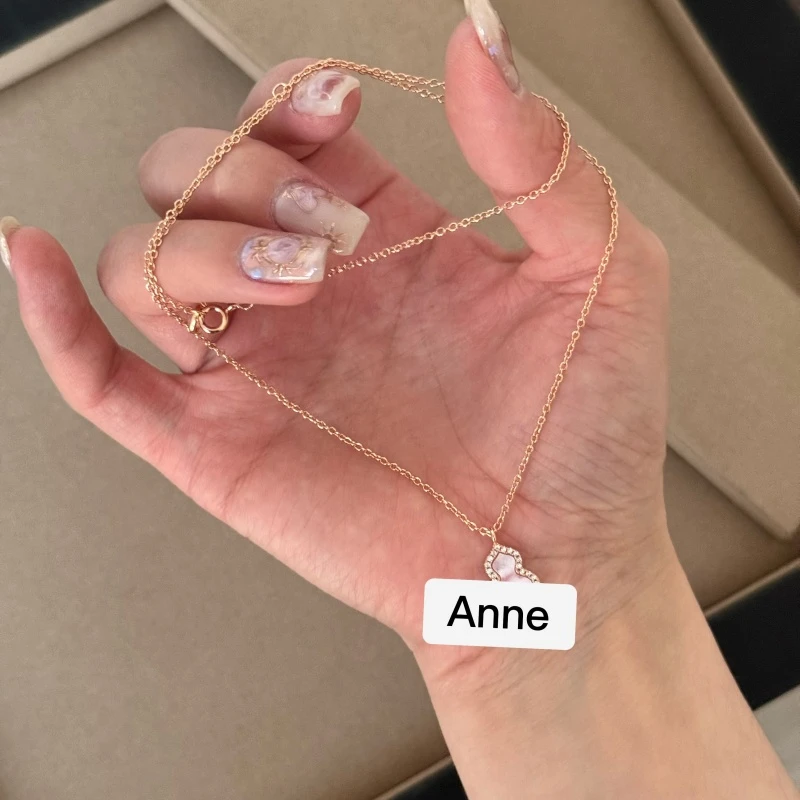 铜合金项链 百搭少女心粉贝葫芦精致项链【X702】