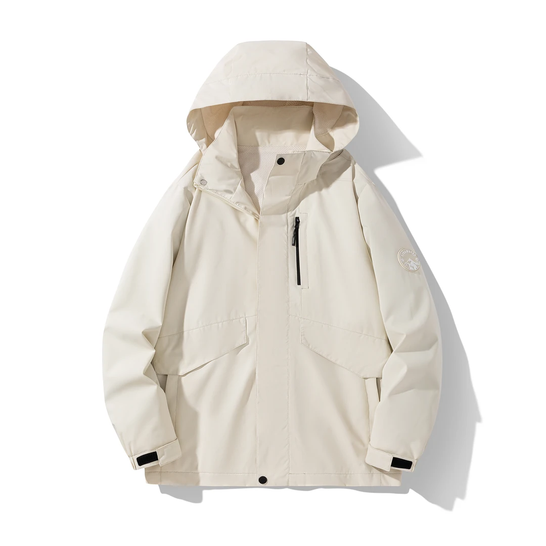 情侣款工装连帽外套新款男女同款春秋季潮酷外穿拉链薄款风衣夹克