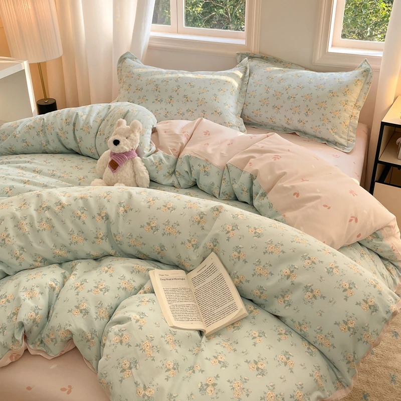 清！小玲子 蔓莎 全棉纯棉印花工艺款可爱卡通 套件 四件套