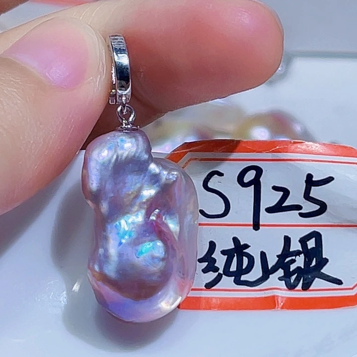 淡水珍珠银S925镶嵌颈饰