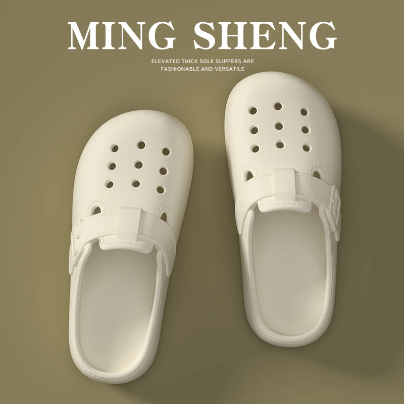 夏季新款时尚洞洞拖鞋防滑透气休闲凉拖外穿简约厚款镂空舒适女鞋