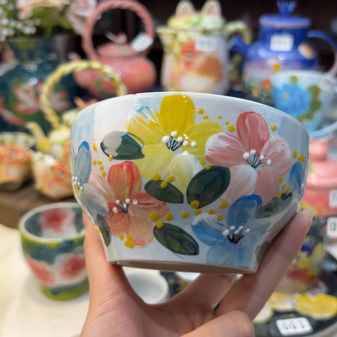 瓷片景德镇手绘高温釉下彩陶瓷茶具