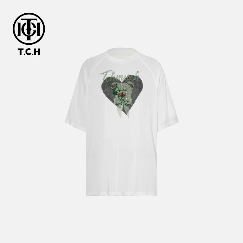 TCH烫钻工艺新时尚淑女百搭新潮流T恤女T75B10E5010轻奢tch