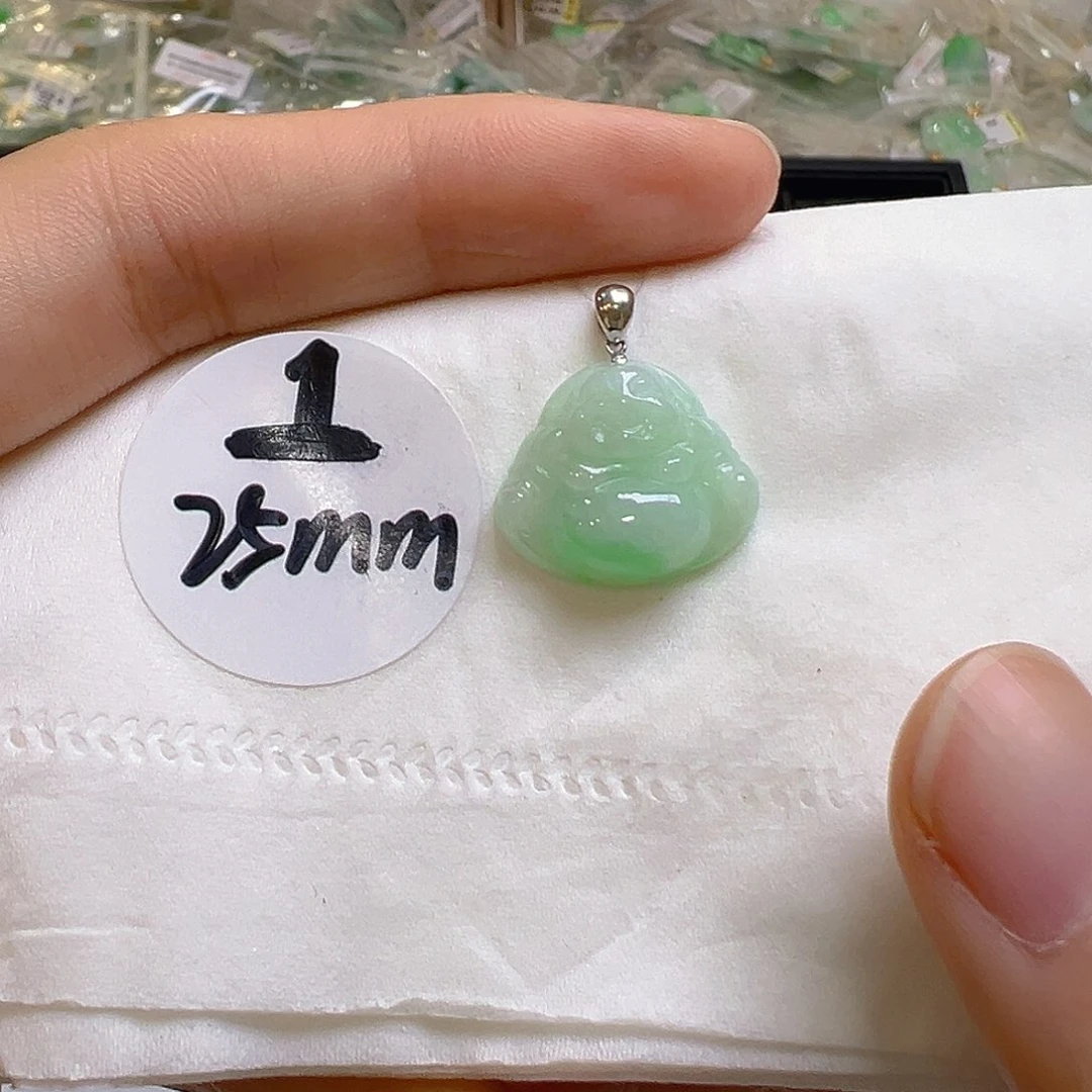 翡翠18K金镶嵌吊坠(不含链)翡翠