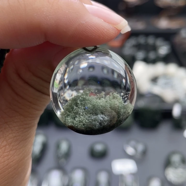 颈饰未镶嵌水晶绿幽灵吊坠定制