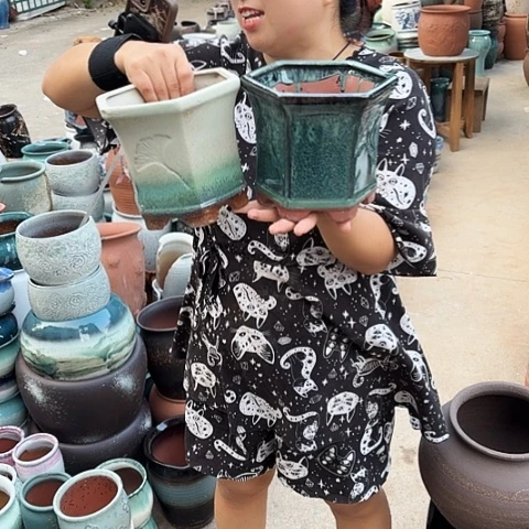 口18高16瑕疵两个盆。