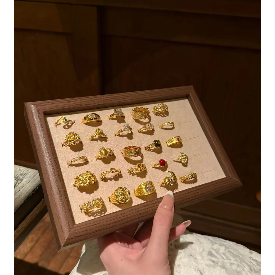 铜合金戒指 铜合金高保色锆石精品女王轻奢镶嵌