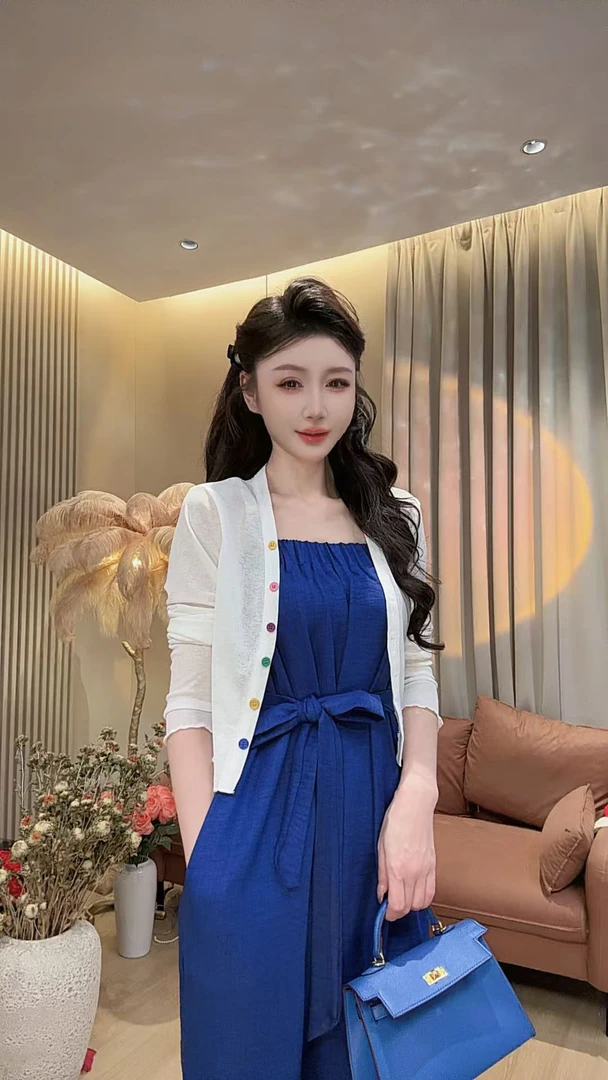 【美美专享】16655夏季新款设计感彩扣扣短外套上衣女