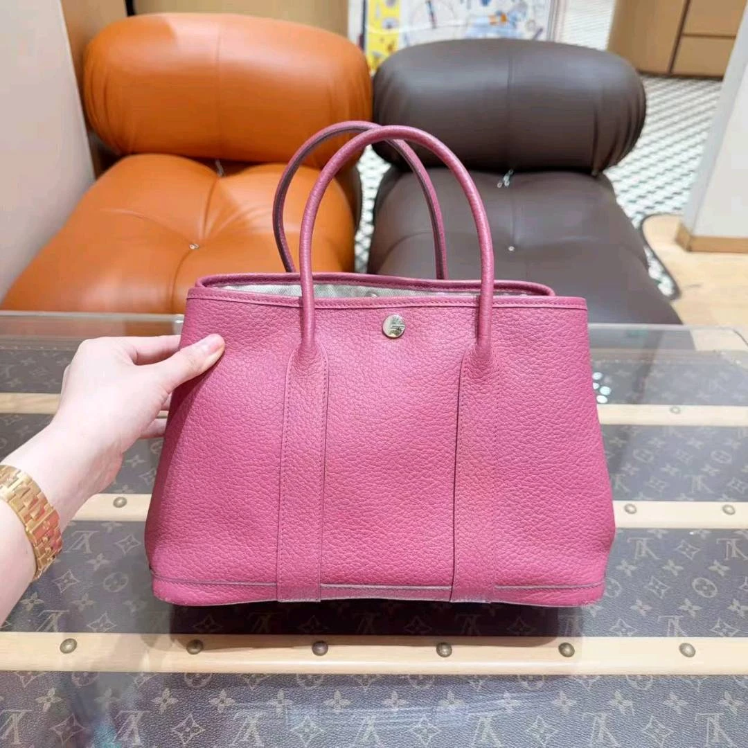 爱马仕/Garden party 花园30 K5 托斯卡紫 银扣 Negonda皮 框Q/箱