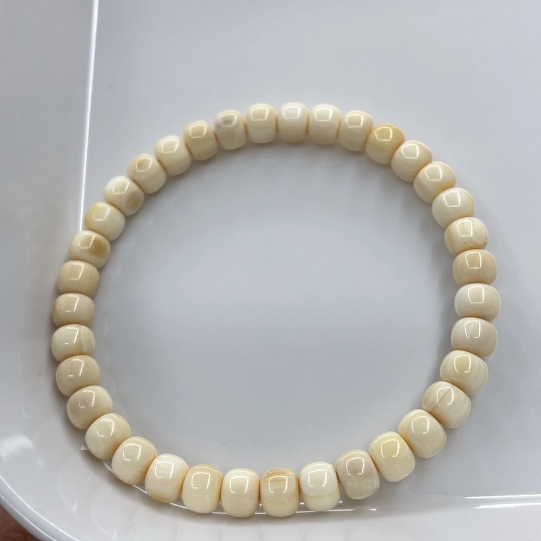 猛犸象牙手串/手链/手镯5✖️6奶黄果冻带芝士