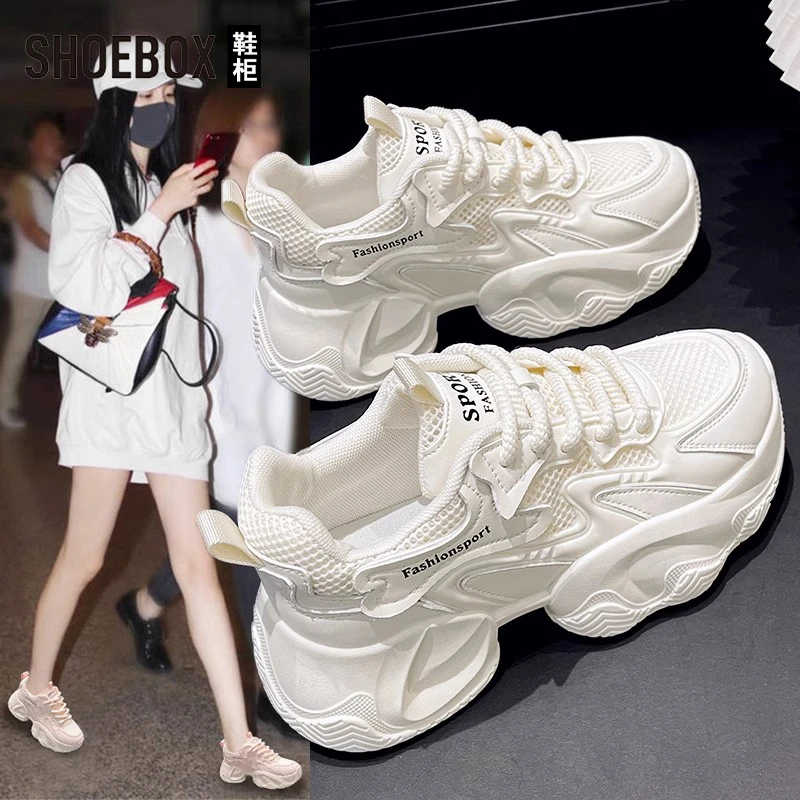 达芙妮集团旗下网面运动鞋女2025夏秋季百搭阿甘鞋超火老爹鞋学生