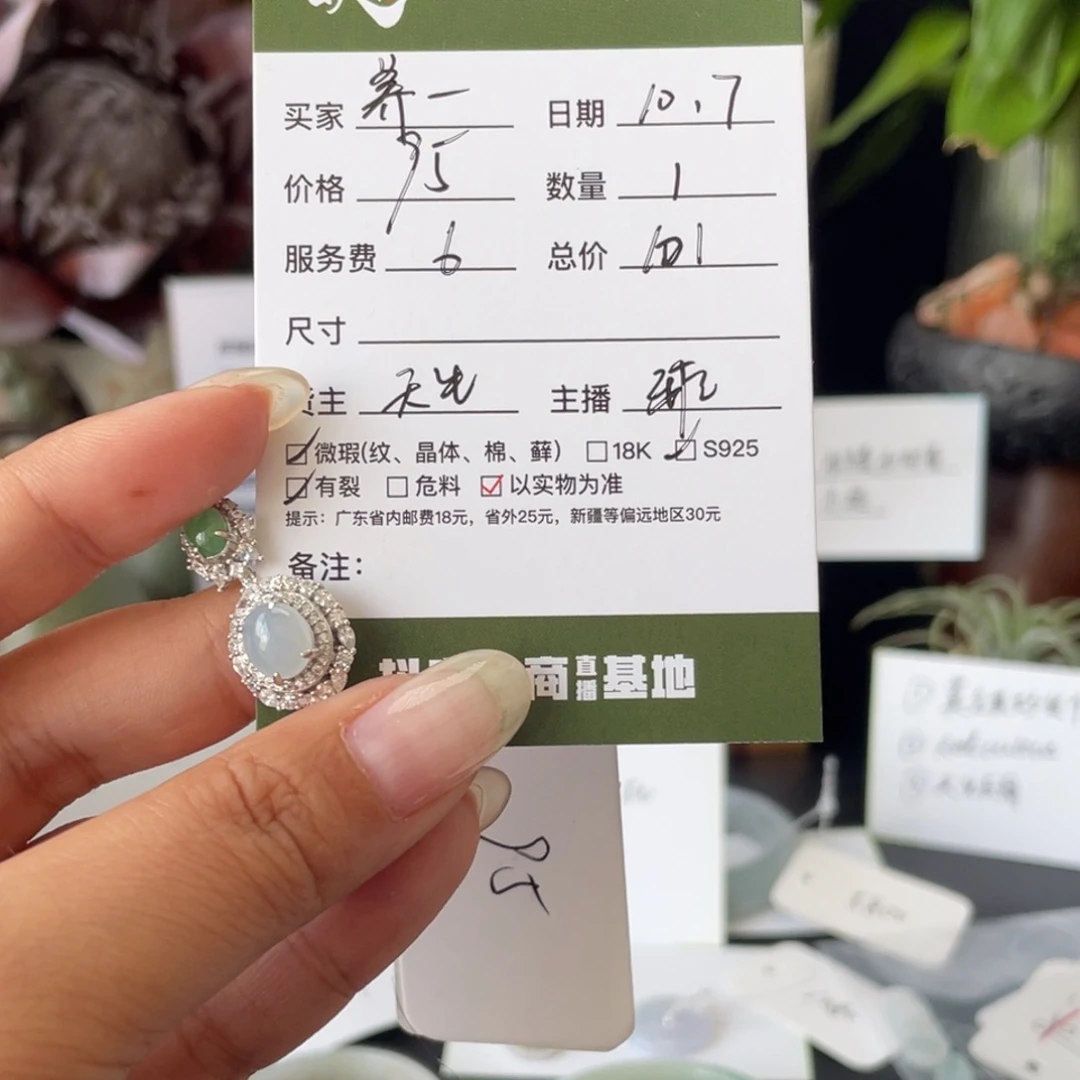 养***女翡翠银S925镶嵌耳饰翡翠