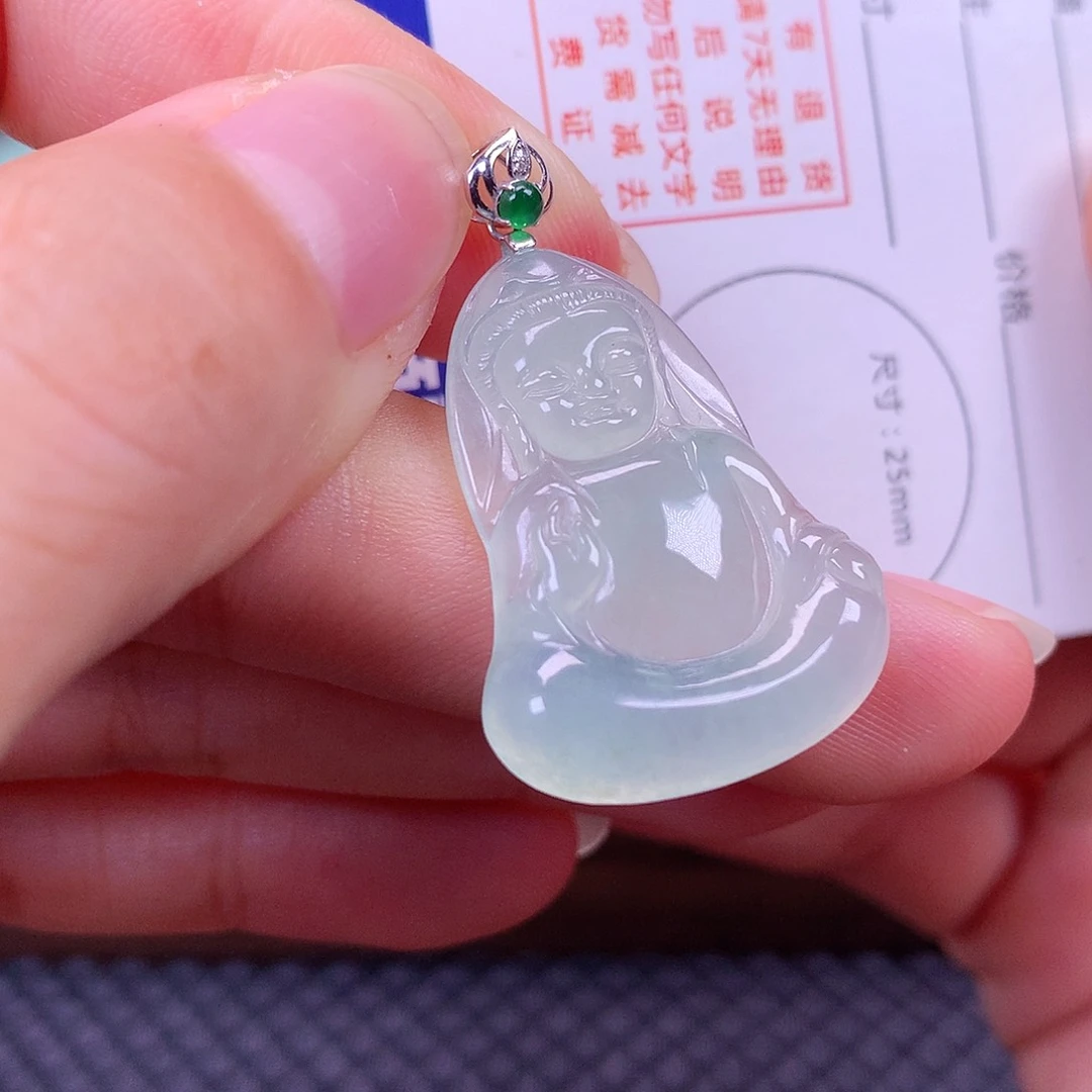 颈饰18K金镶嵌翡翠翡翠
